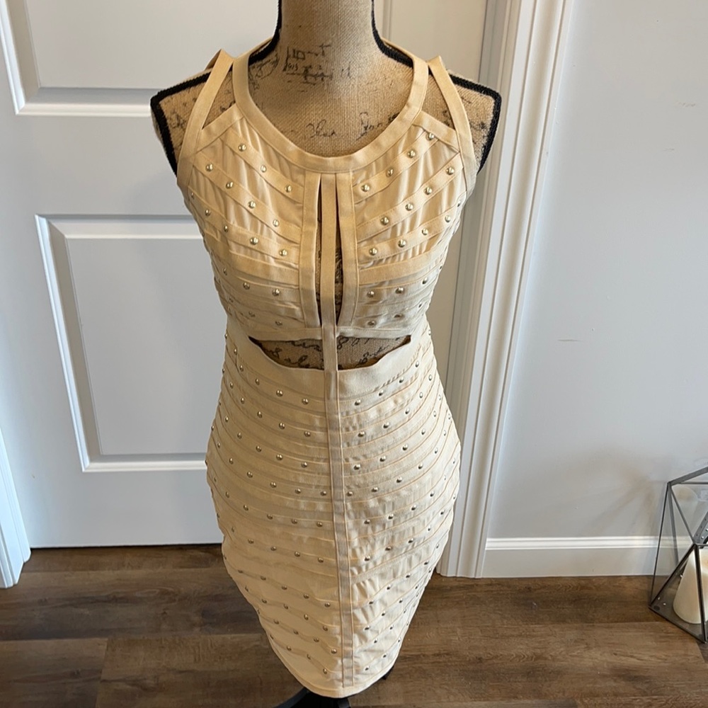 Tan studded dress